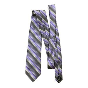 Platinum Designs Purple Gray Tie‎ Machine Washable New with tags